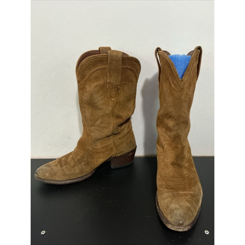 Tecovas The Josie Sienna Suede Western Cowgirl Boots Brown 8.5B